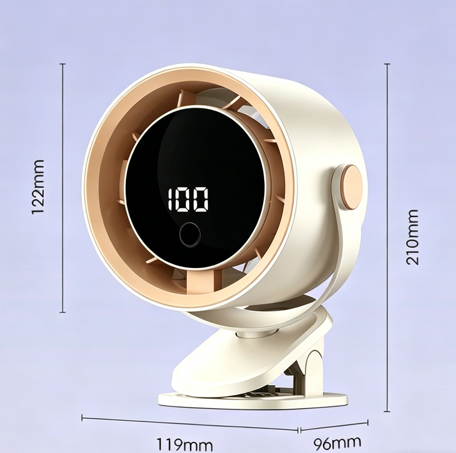 Clip-On USB Rechargeable Desktop Portable Small Fan Adjustment 5 Speed w/ LED display& Hook For Camping Office Home Stroller Car (products W/ battery,US Logistics For DHL Ground/ Fedex Ground. TK/TMEU only For self-pickup, self-pickup Cannot use USPS view 12