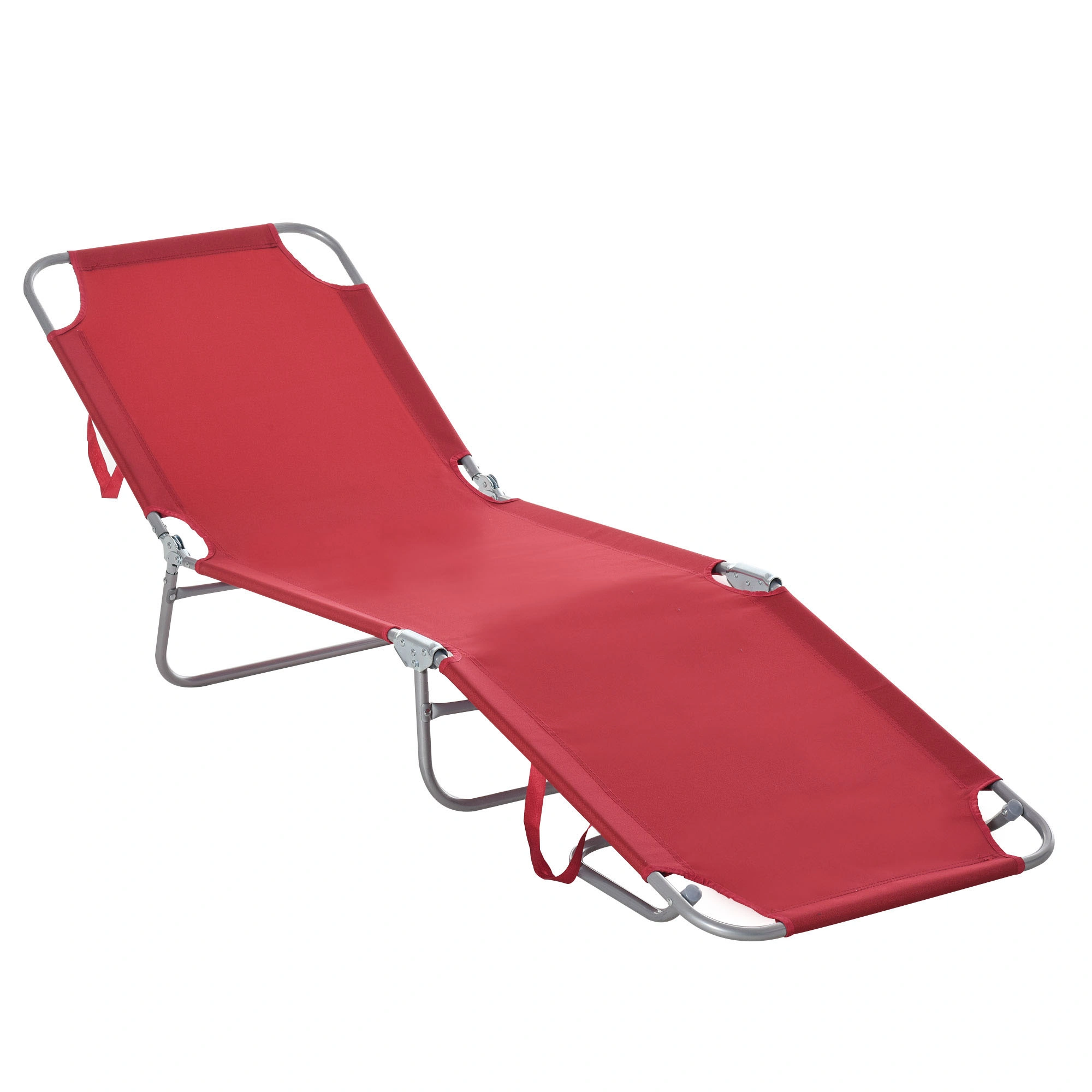 Folding Lounge Chair & Rocking Chair Set, Portable Outdoor Recliner with Cup Holder for Patio & Camping