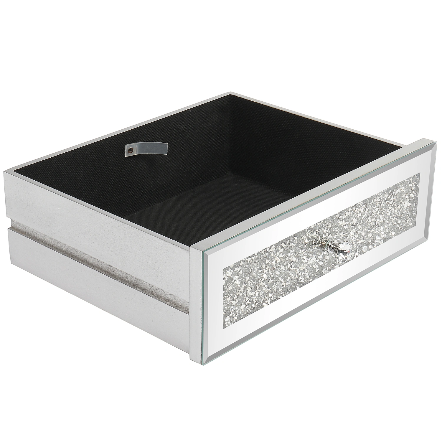 FCH Silver MDF Mirror Surface Broken Glass Three Pumping Computer Desk view 3