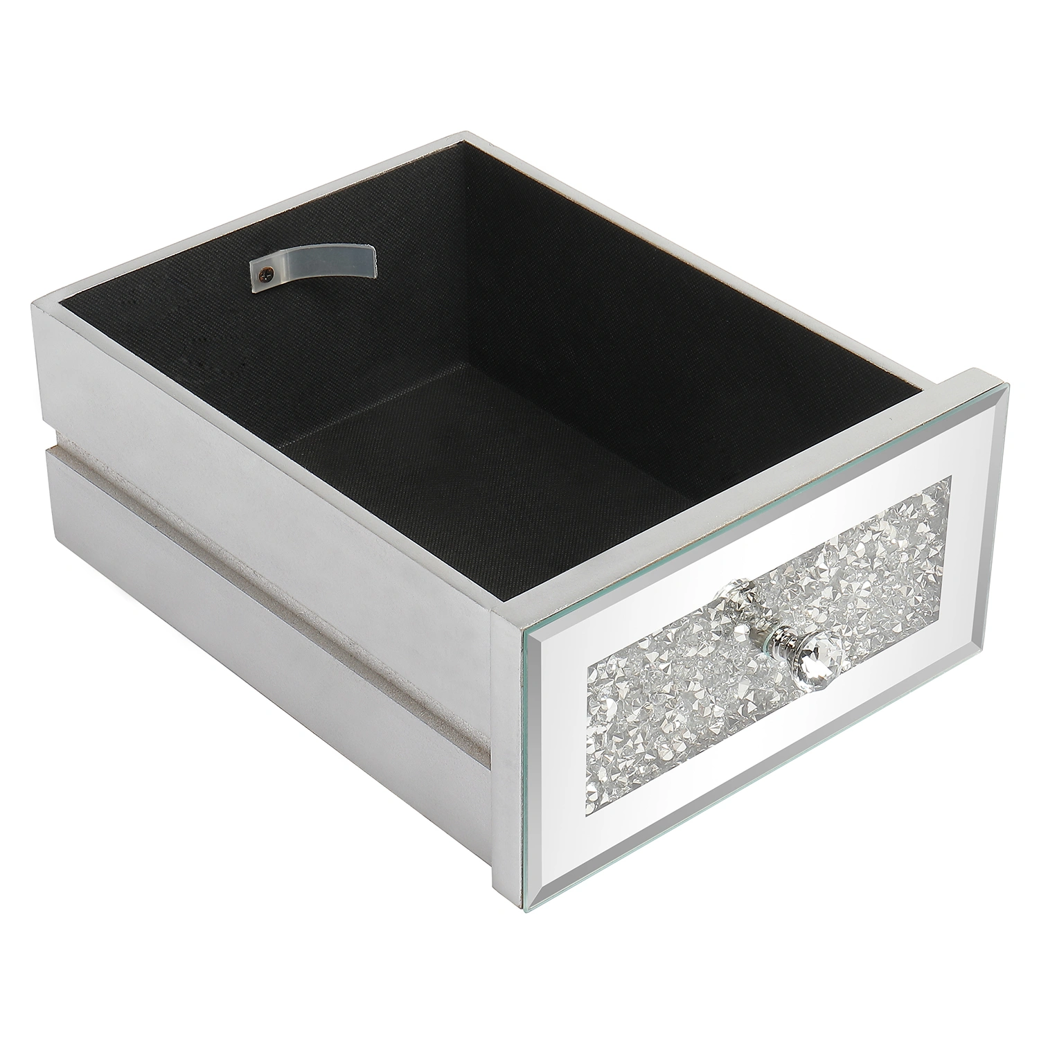 FCH Silver MDF Mirror Surface Broken Glass Three Pumping Computer Desk view 9