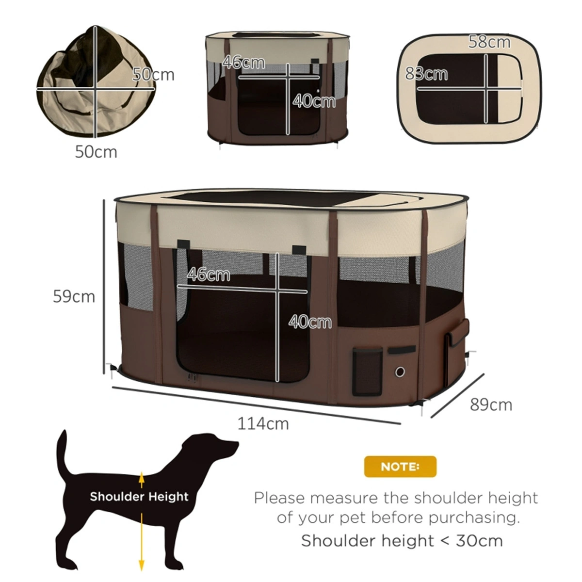 Soft-Sided Pet Carrier Bag for Cats & Dogs, Airline Approved Travel Crate with Shoulder Strap, Portable Puppy Cat Carrier, Foldable Outdoor Backpack, Black