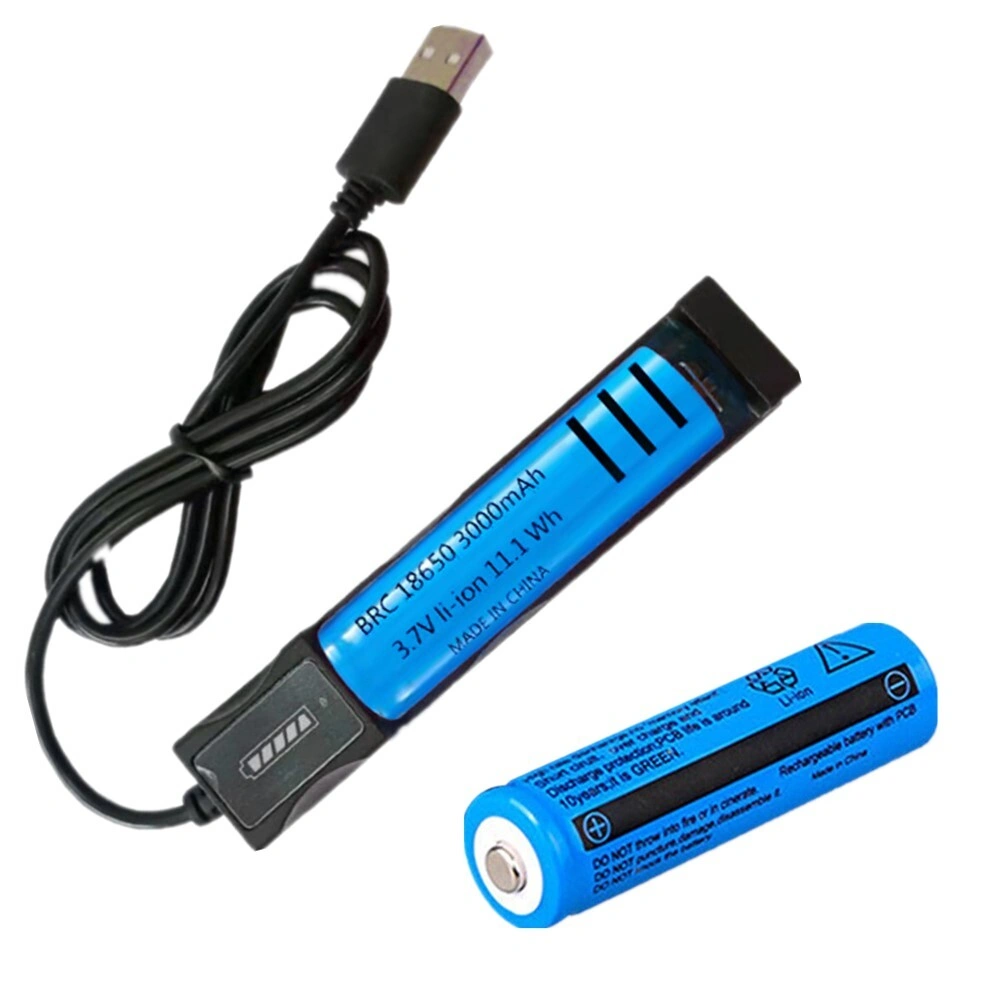 2x 18650 Rechargeable Batteries + USB Charger Set for Flashlight Headlamp view 5