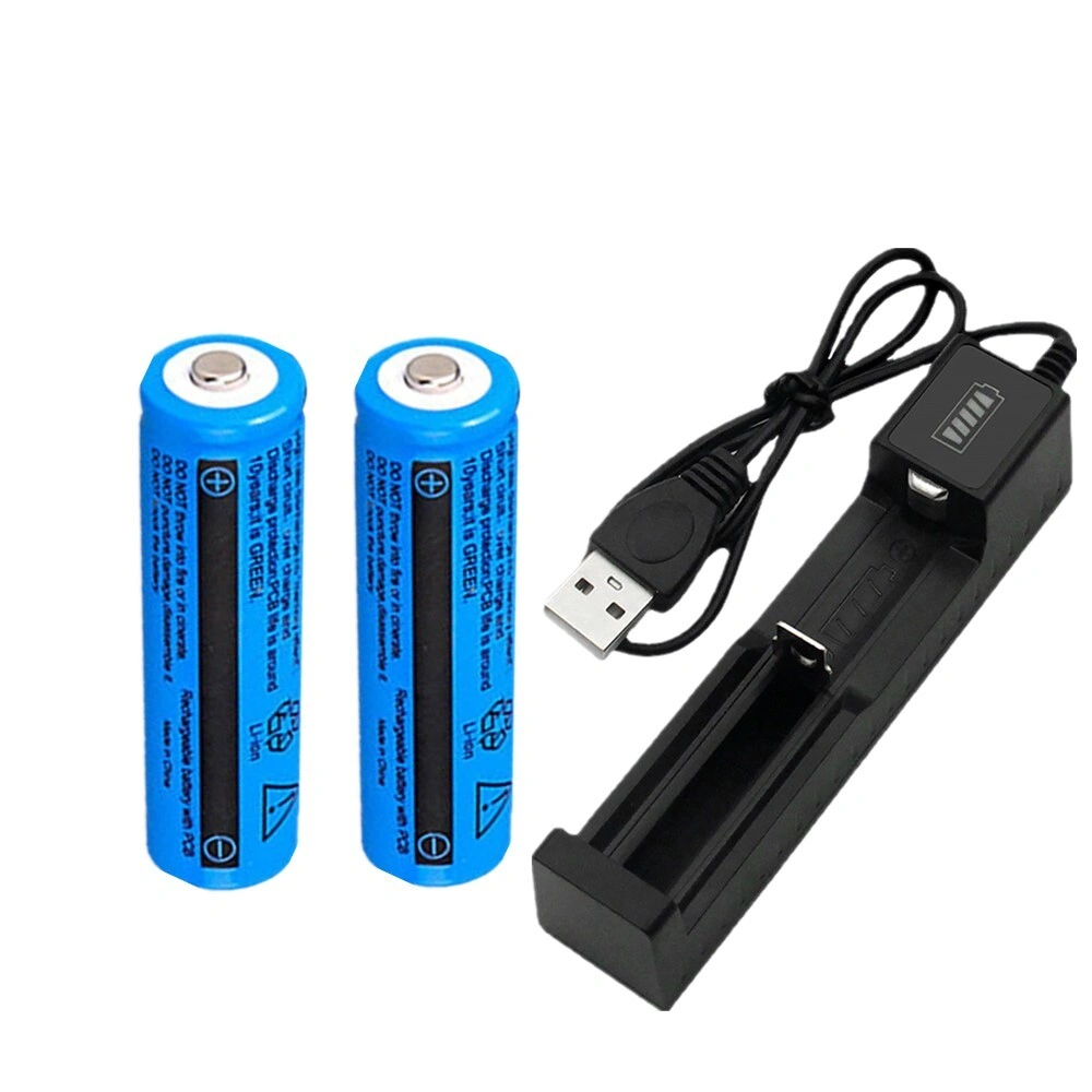 2x 18650 Rechargeable Batteries + USB Charger Set for Flashlight Headlamp view 7