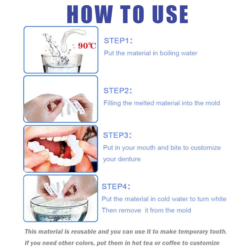 False Teeth Denture Prossthesis - Realistic Cosmetic Dentures, Removable Artificial Teeth Set, Dental Prosthesis view 3