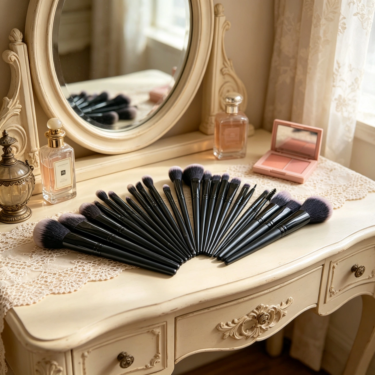 25PCS Makeup Brush Set, Black Concealer Blush Foundation Eyeshadow Cosmetic Brush Kit, Professional Makeup Tools view 13