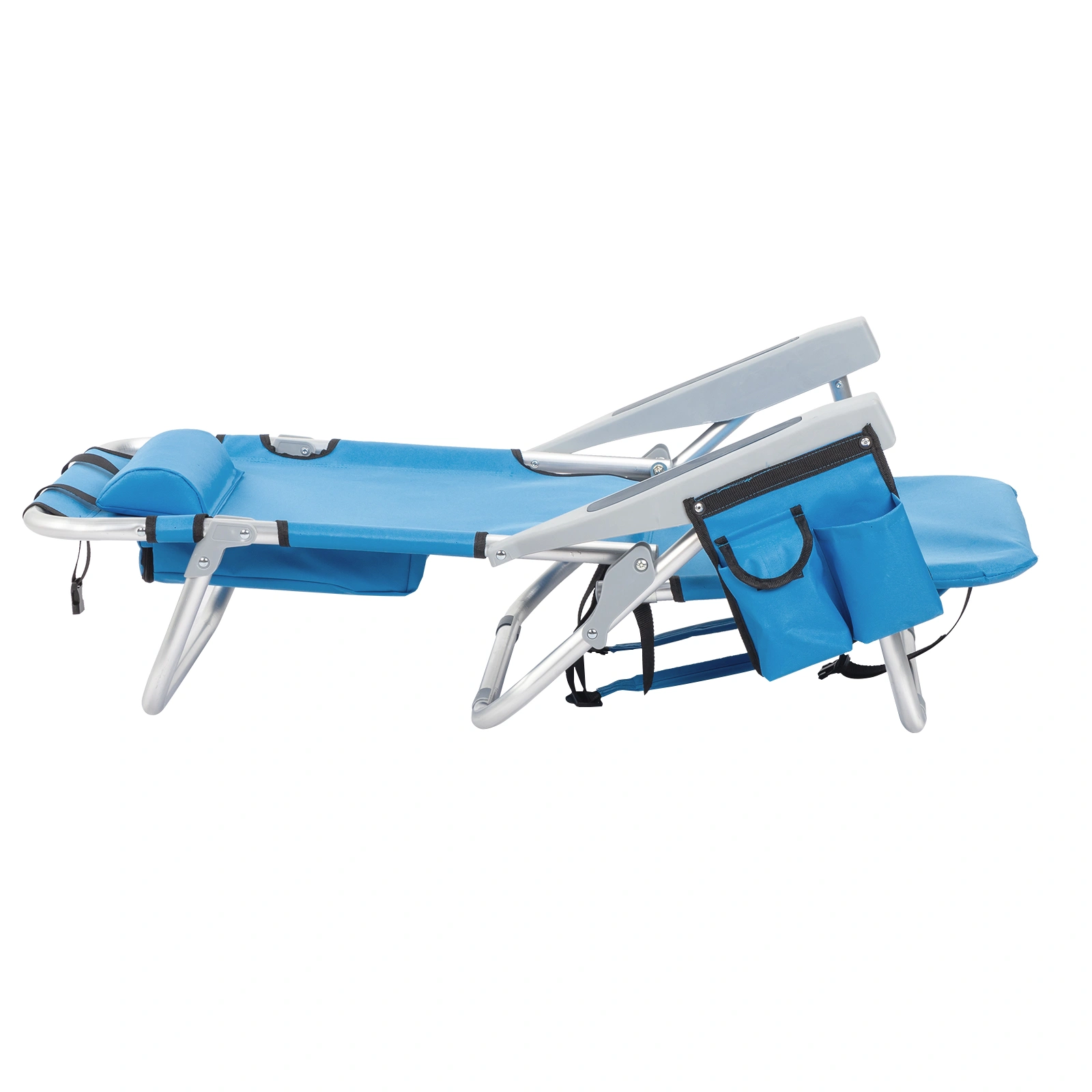 63*65*82cm Short Oxford Cloth Silver White Aluminum Tube Bearing 100kg Beach Chair Blue view 15