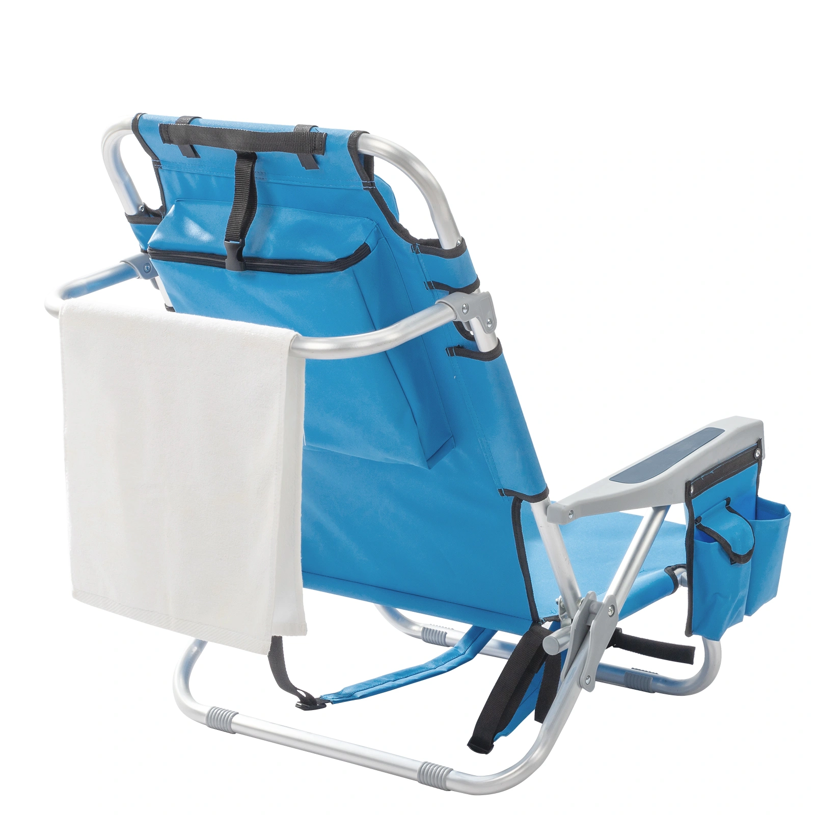 63*65*82cm Short Oxford Cloth Silver White Aluminum Tube Bearing 100kg Beach Chair Blue view 20