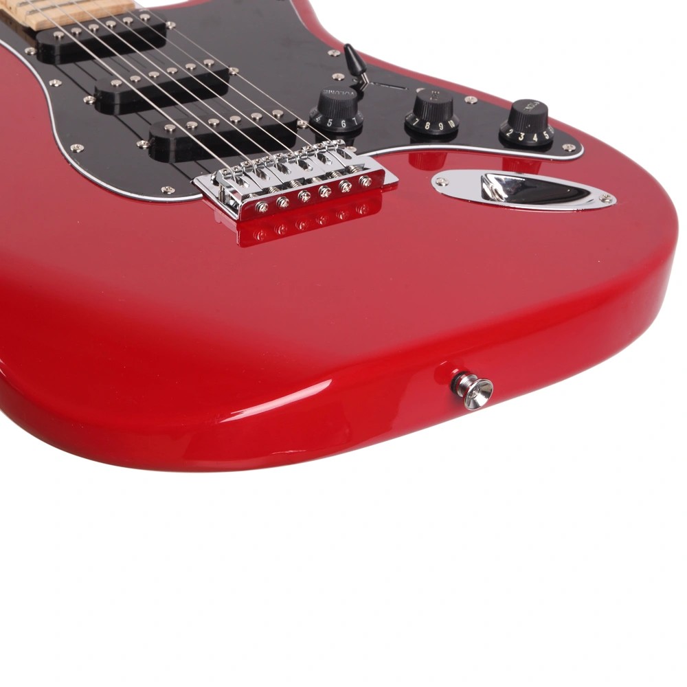 ST Stylish Electric Guitar with Black Pickguard Red view 13