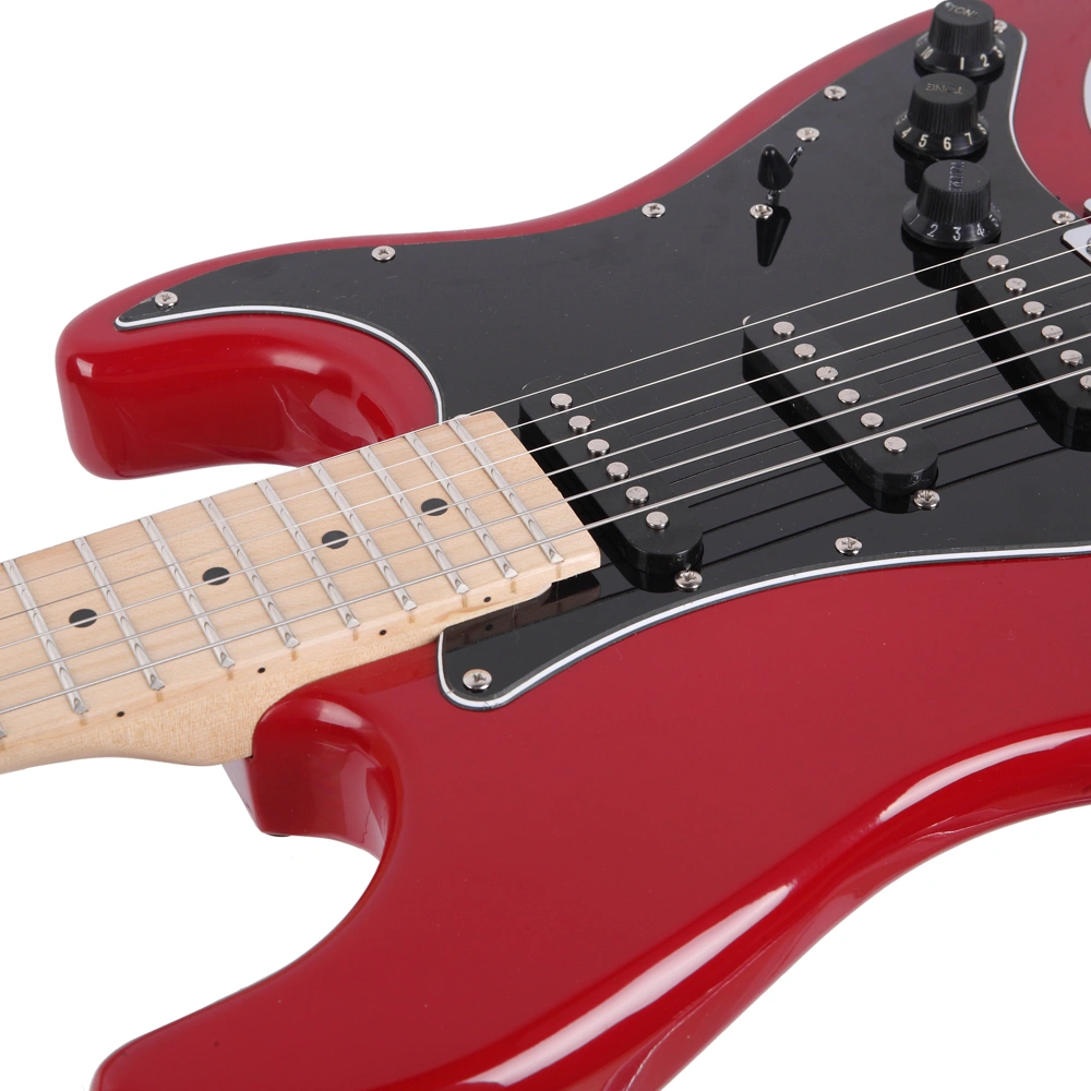 ST Stylish Electric Guitar with Black Pickguard Red view 14