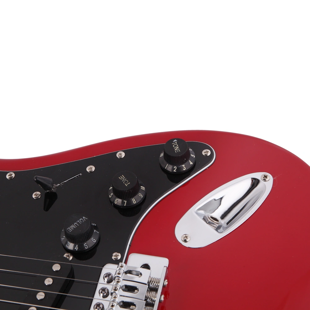 ST Stylish Electric Guitar with Black Pickguard Red view 9