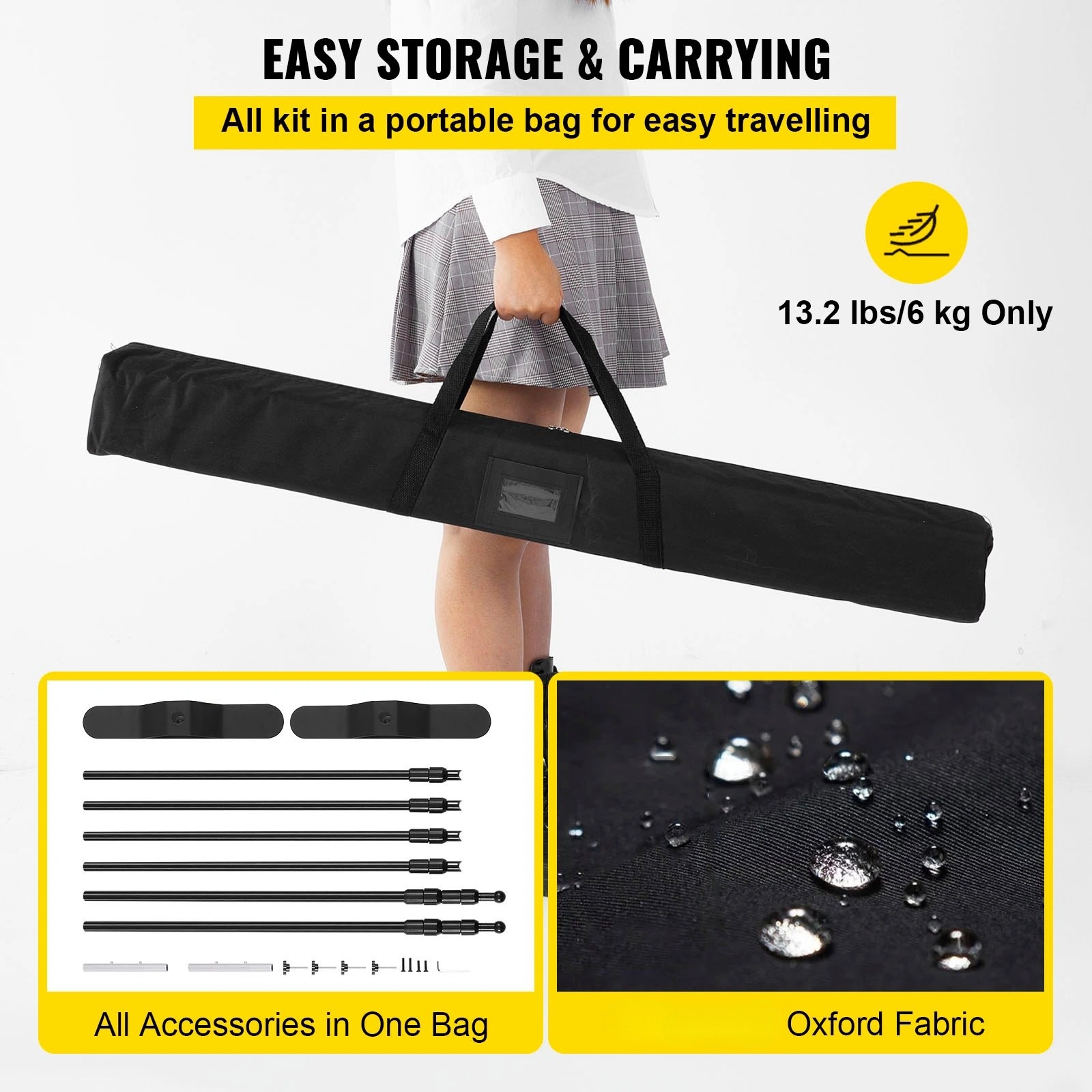 10x8 Ft Height Adjustable Backdrop Stand with Carry Bag, Photo Background Stand for Party Wedding Studio Trade Show view 2