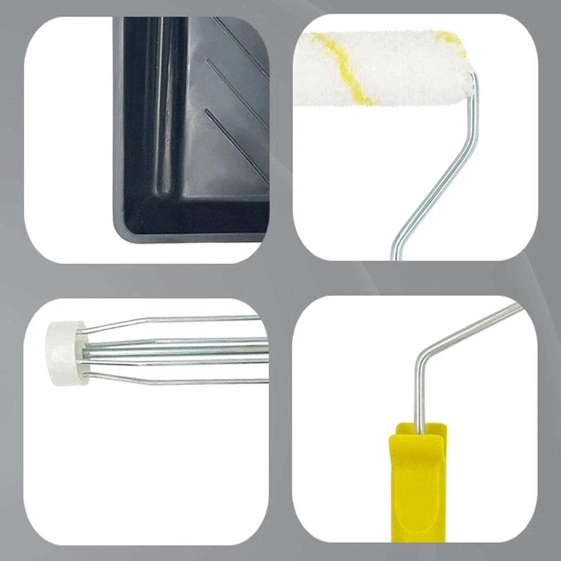 11 Piece Paint Roller Set Extendable Handle Wall Ceiling Paint Tray Roller Cover Kit UK view 5