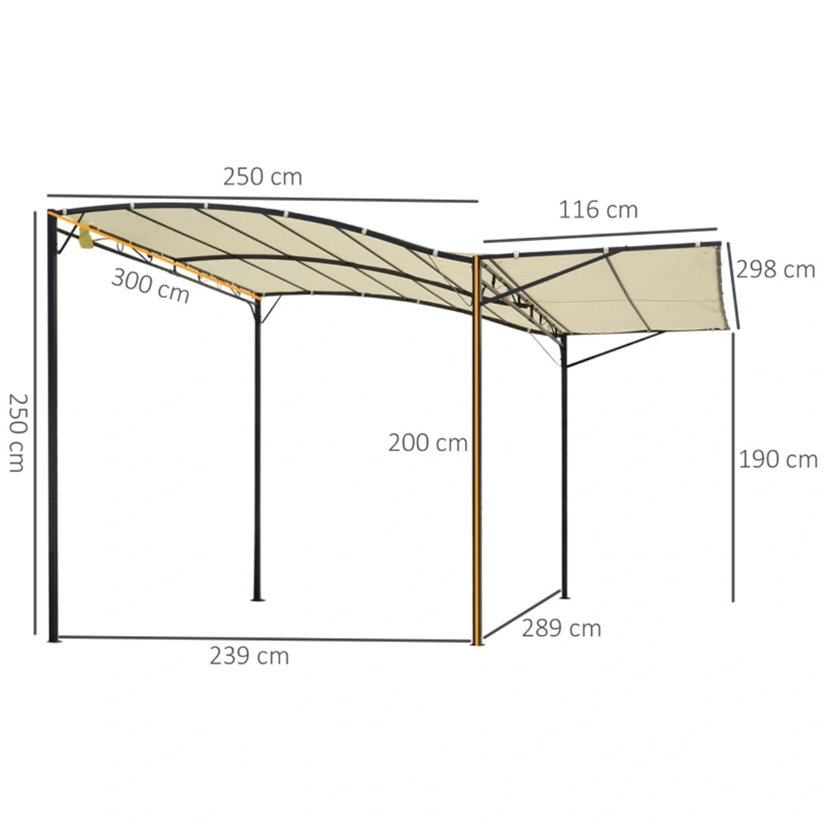 Outdoor Patio Gazebo 10x10 Hard Top Aluminum Frame Garden Tent with LED Lights view 3