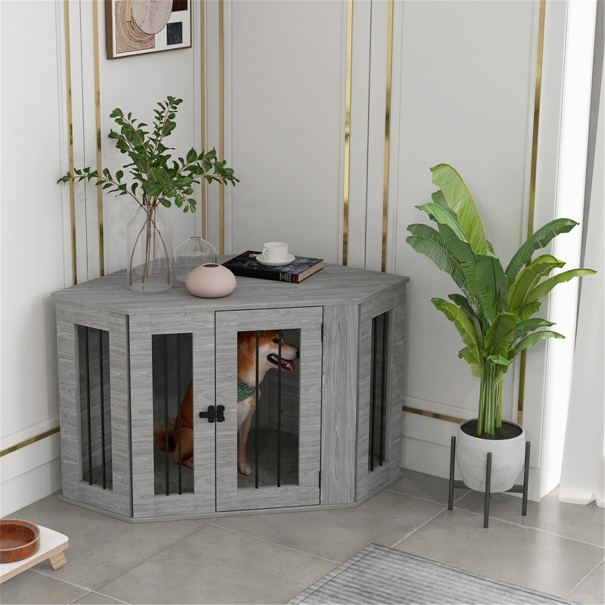 Heavy Duty Dog Crate Metal Folding Pet Kennel with Door Large Indoor Outdoor Enclosure Portable