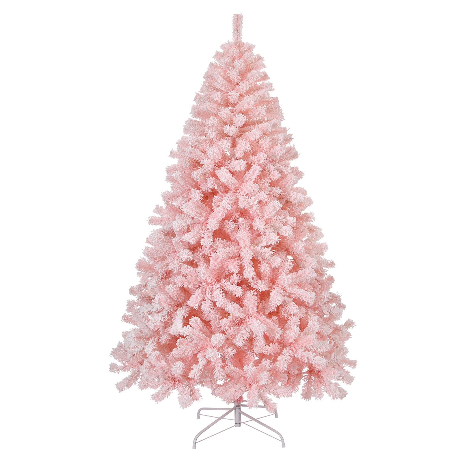 6ft Artificial Christmas Tree with 100 Warm White Battery Lights, 750 Branch Tips, Sturdy Metal Stand, Pre-Lit Pink view 8