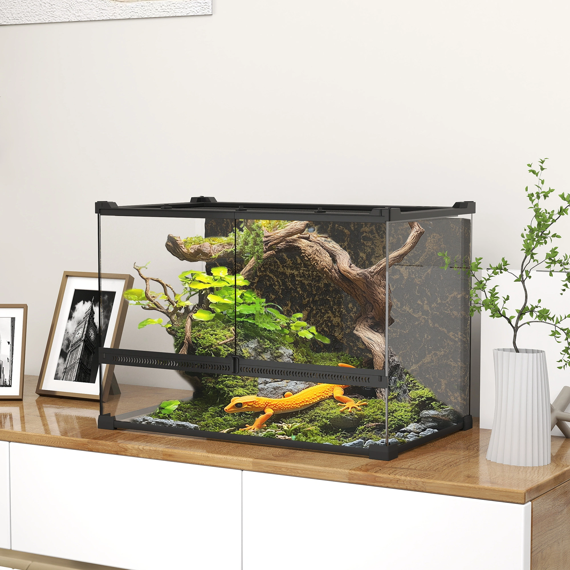 Turtle Cage Tortoise House - Spacious Reptile Enclosure with Ventilation, Safe Habitat for Tortoises, Lizards & Small Pets