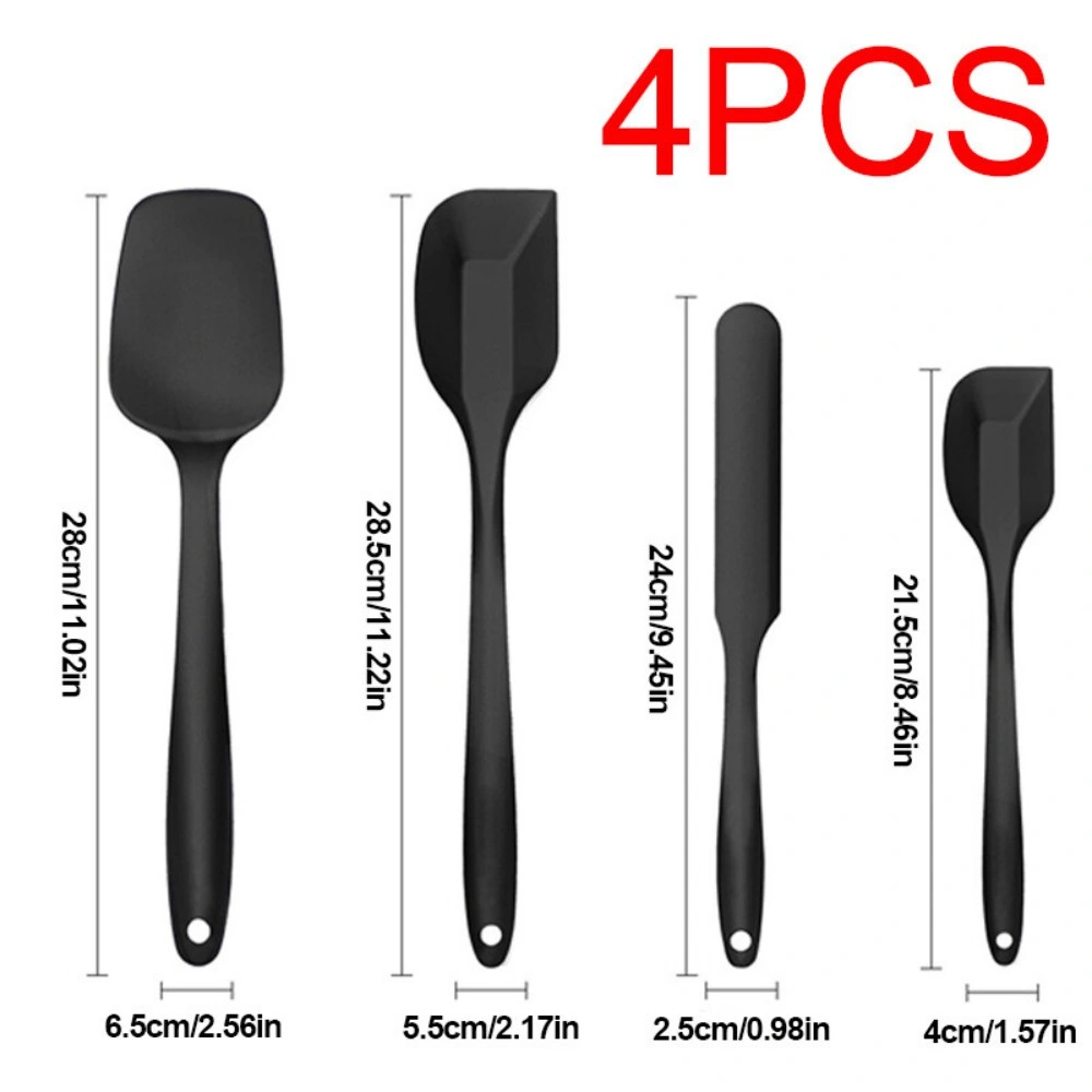 Silicone Spatula Set of 4, 315°C Heat Resistant Non Stick Rubber Kitchen Spatulas view 3