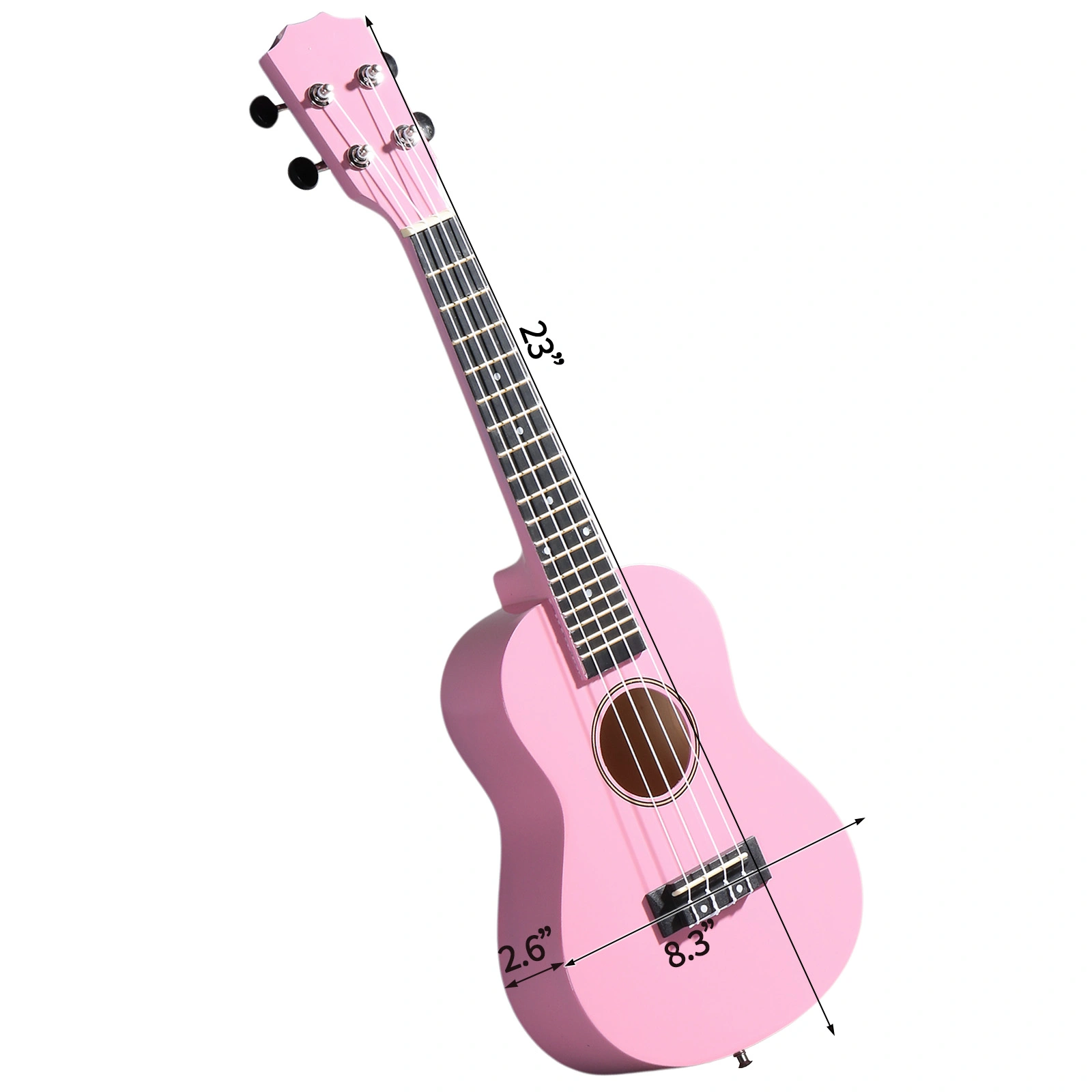 23in Linden wood body rosewood fingerboard ukulele, cotton bag, capo, strap, picks*2, tuner, Strings, Dust cloth view 2