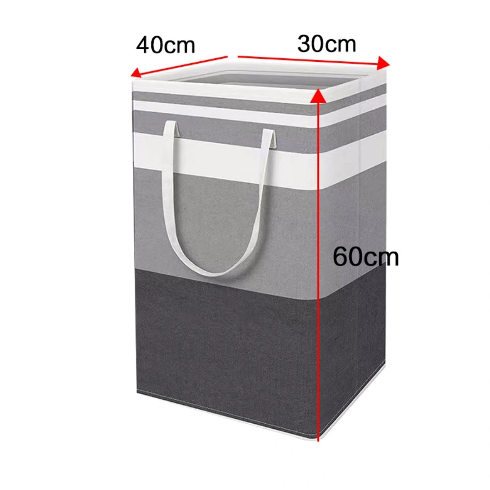 2-Pack Folding Laundry Basket with Handle - Large Hamper Storage Bin, Grey & Black view 5