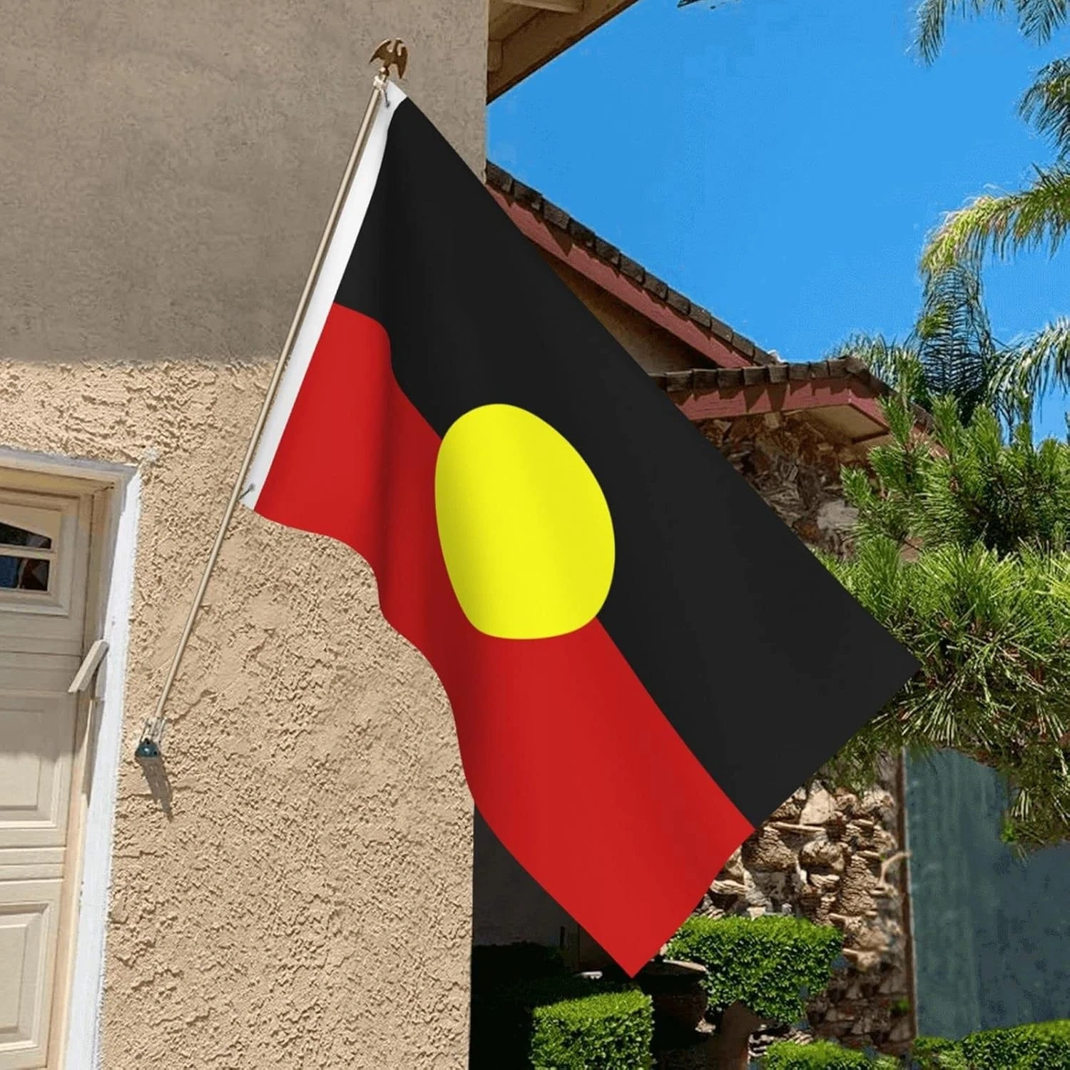 Australian Aboriginal Flag 60x90cm (2x3 FT), Indigenous Outdoor Garden Flag with Brass Grommets view 4