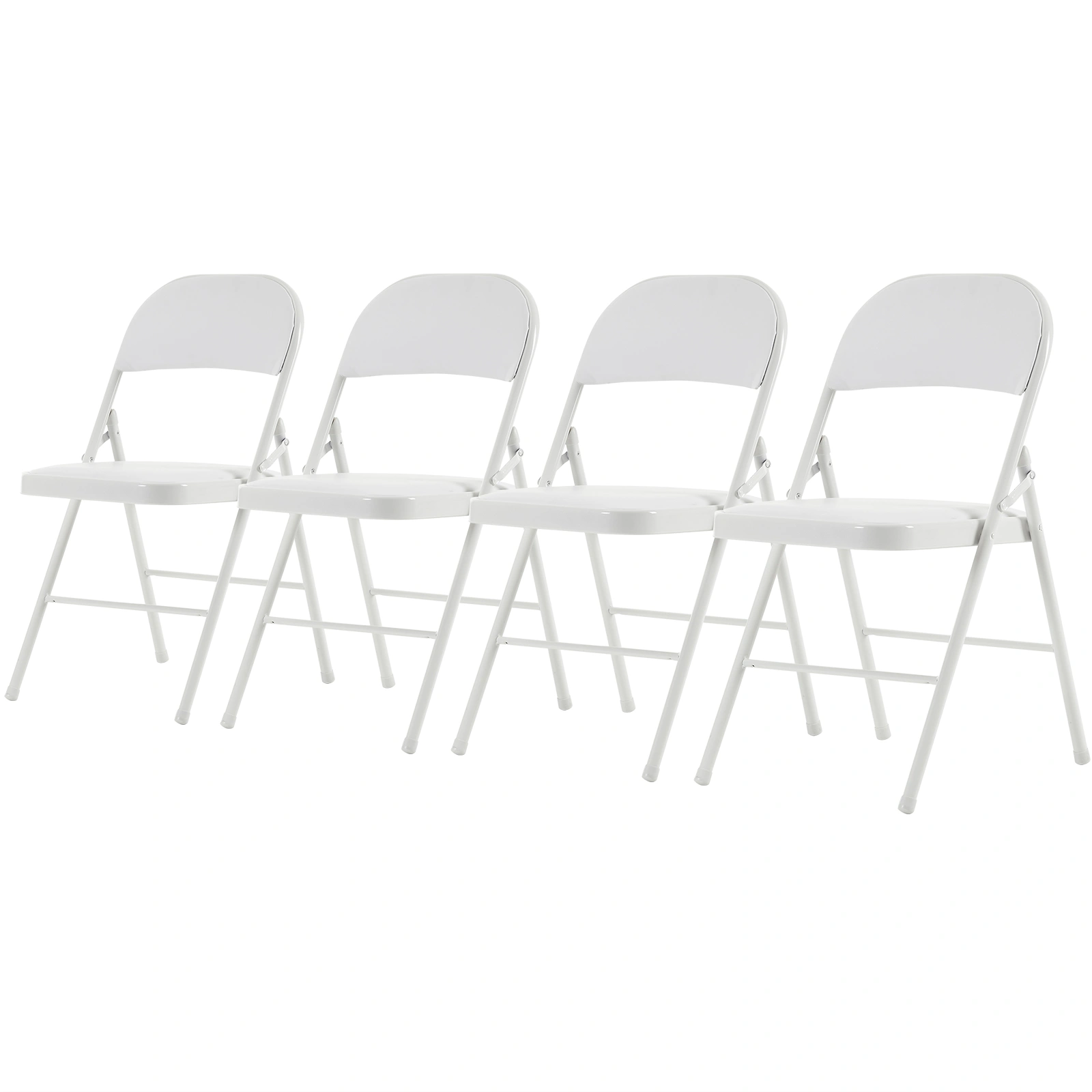 4-Pack Elegant Foldable Iron & PVC Event Chairs - White for Conventions & Exhibitions view 3