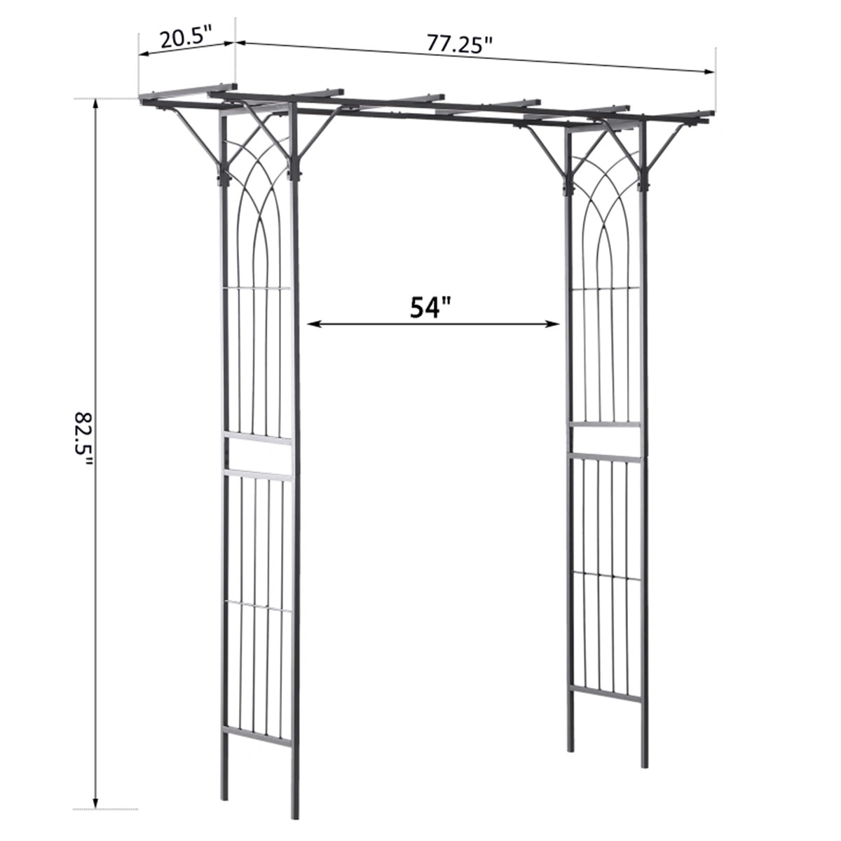 Metal Garden Arch Walkway, Rose Trellis Pergola for Outdoor Yard Decor, Climbing Plant Support view 3