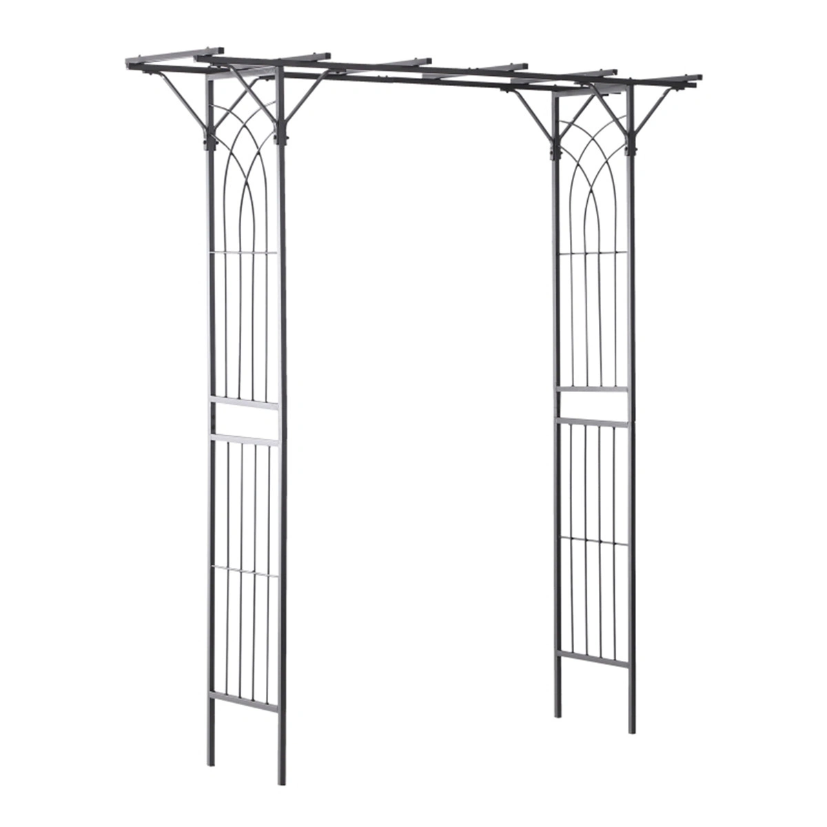 Metal Garden Arch Walkway, Rose Trellis Pergola for Outdoor Yard Decor, Climbing Plant Support view 4
