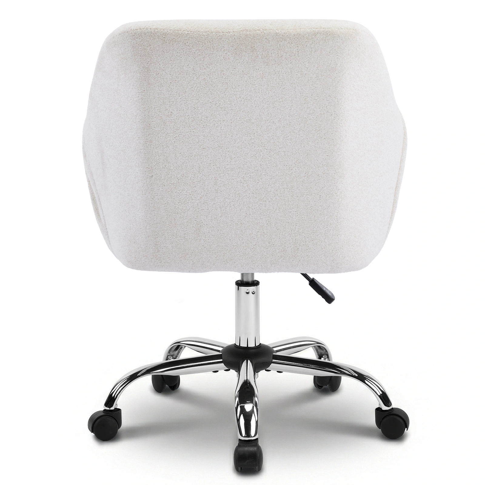 Height Adjustable Office Chair 24.4"W x 17.3"D x 31"-35"H, 360° Swivel Rolling Desk Chair with Armrests, Snowflake Velvet Upholstered Vanity Chair for Home Office Bedroom, Beige view 10