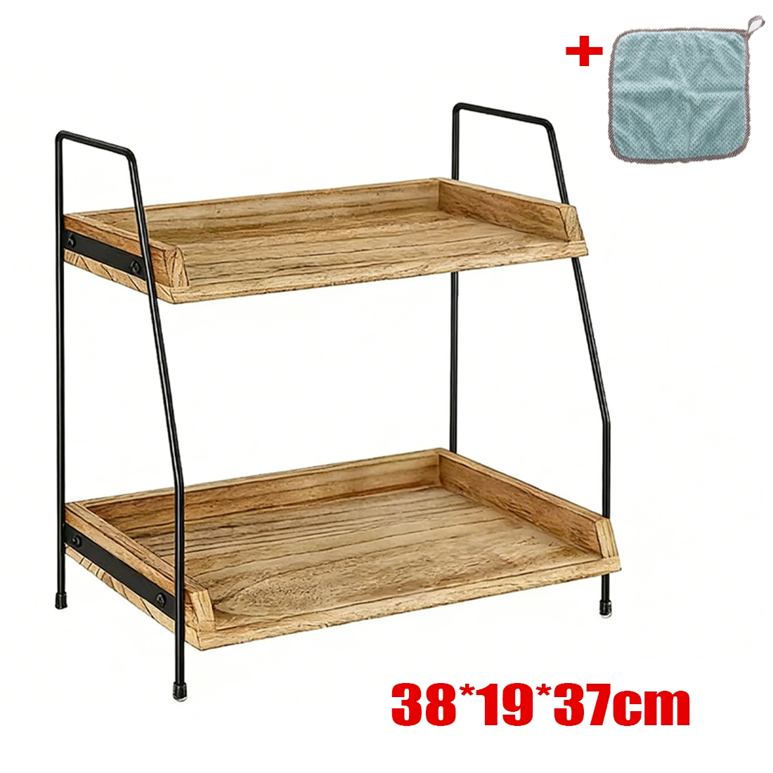 NEW 2 Tier Wooden Shelf Unit, Book & Plant Stand, Bathroom Kitchen Storage Rack, UK Large Size view 5