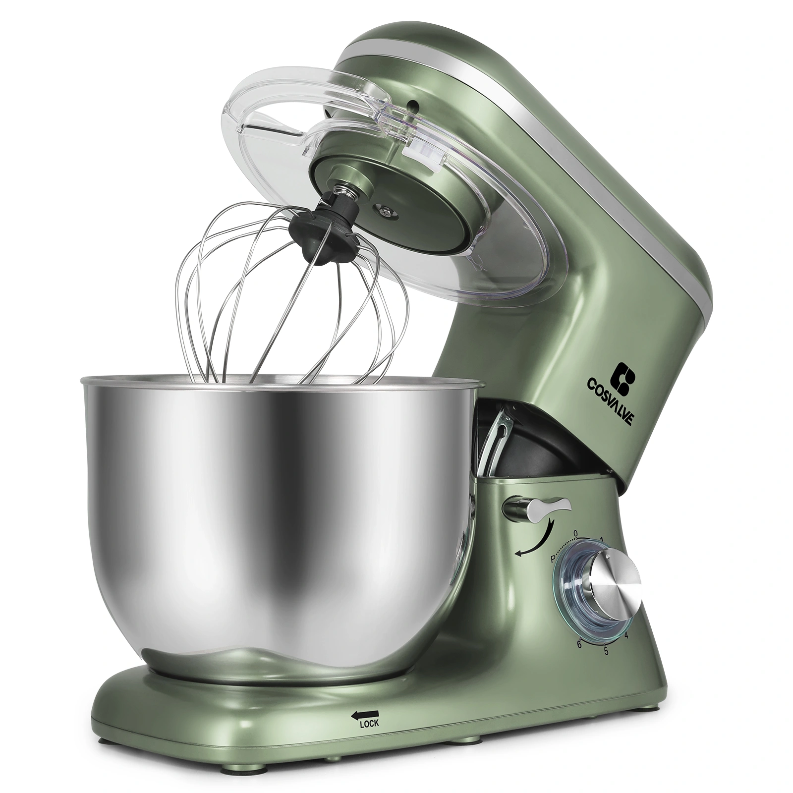 1400W Food Processor, 7L Stainless Steel Mixing Bowl, Silver Green, Heavy Duty Kitchen Chopper Blender view 3