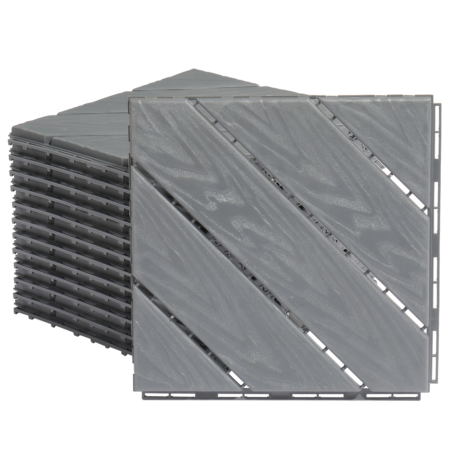 Plastic Interlocking Deck Tiles, 27 Pack, 11.8"x11.8" Waterproof Flooring Tiles for Indoor and Outdoor, Patio Floor Decking Tiles for Porch Poolside Balcony Backyard, Dark Grey view 2