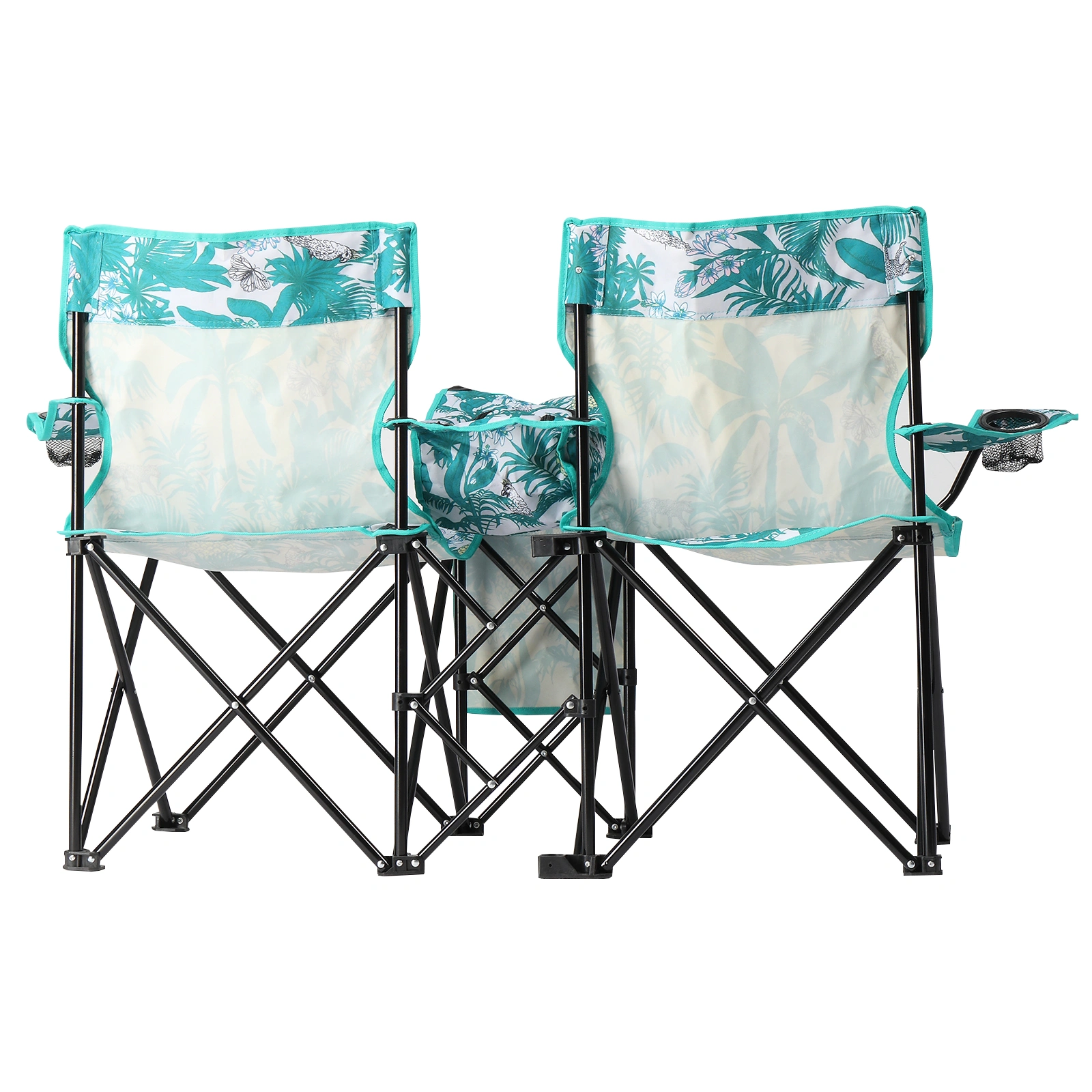 Portable Outdoor 2-Seat Folding Chair with Removable Sun Umbrella Pineapple view 16