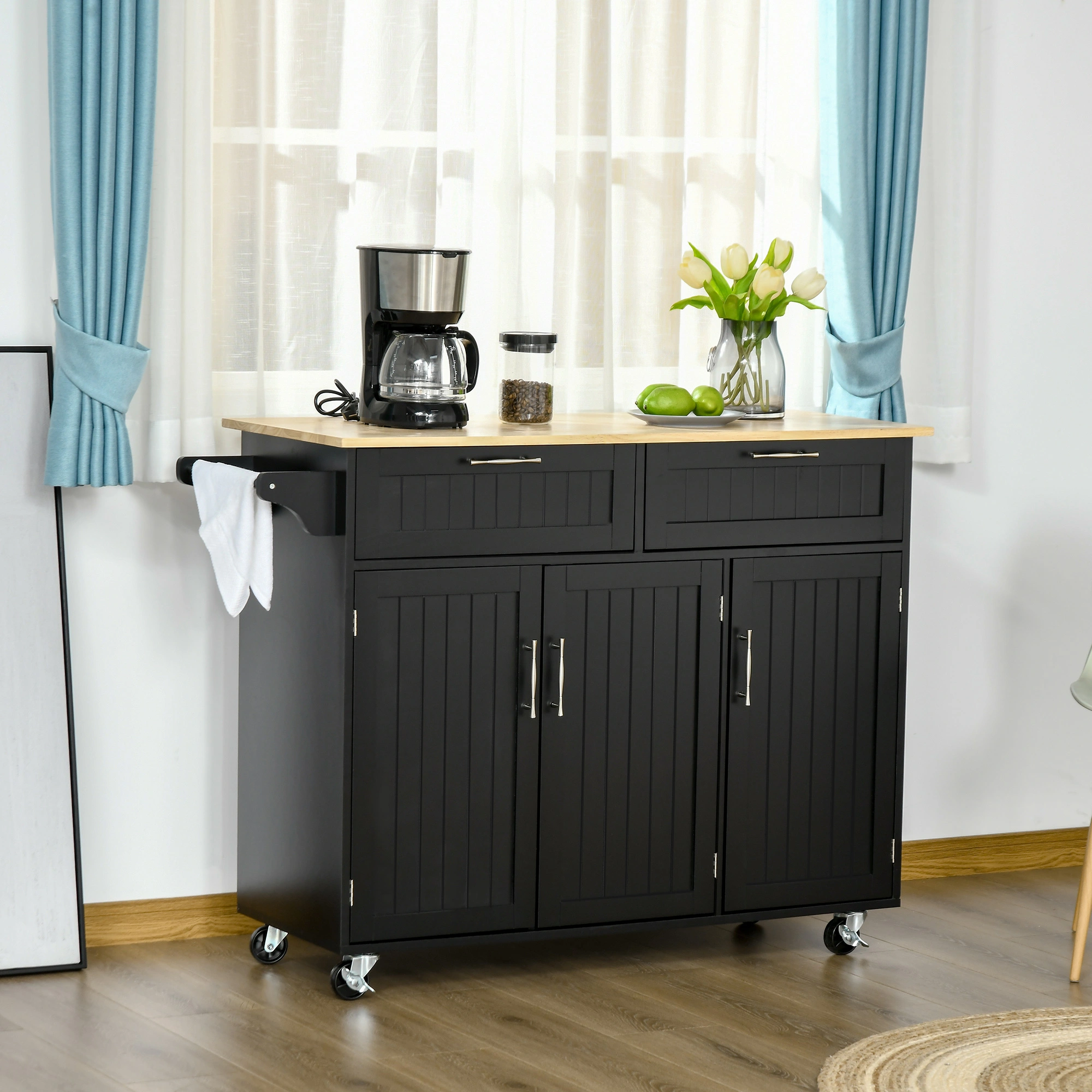 Modern Kitchen Storage Cabinet with Shelves, Doors & Drawers, Freestanding Pantry Organizer for Dining Room, Hallway