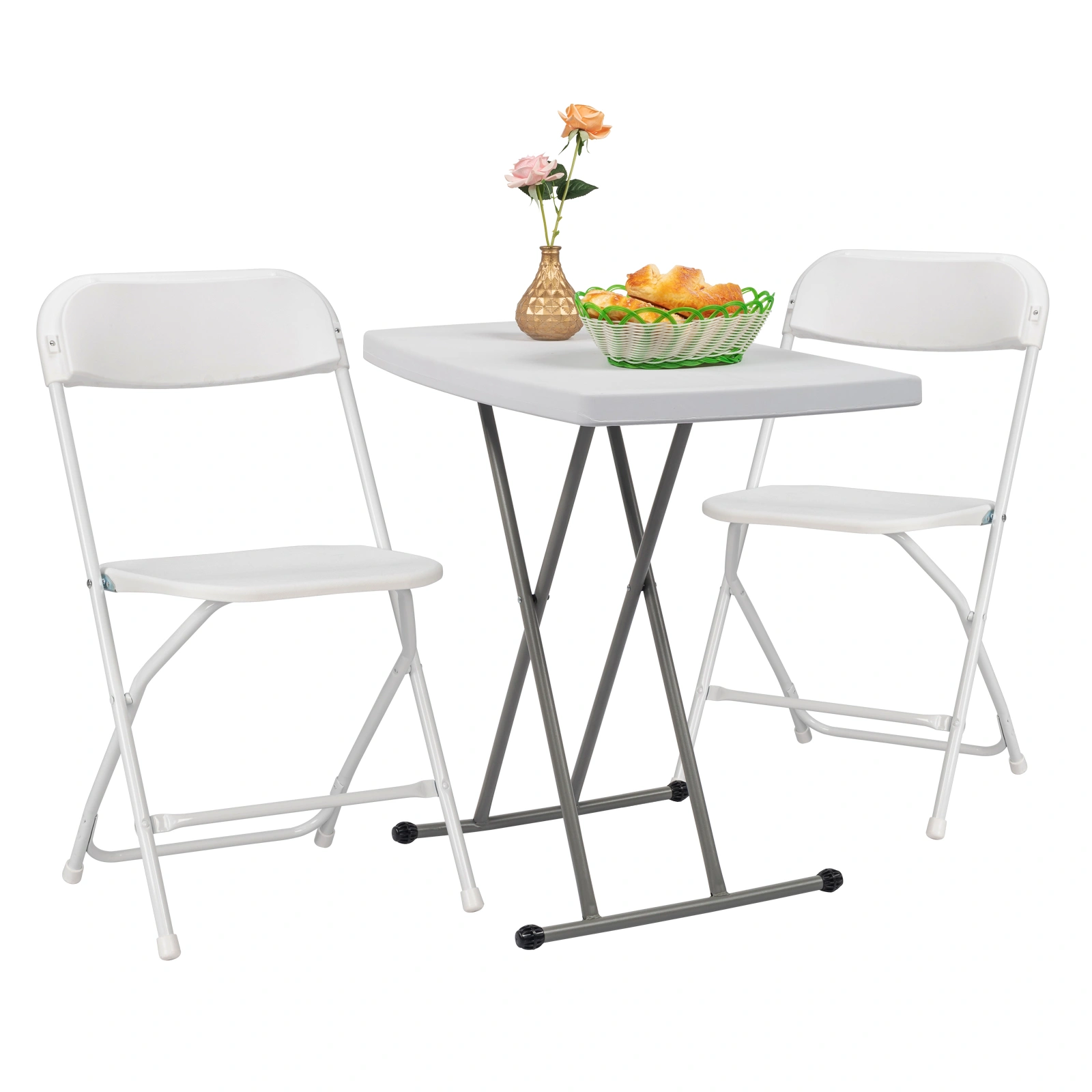 76*50*70.5cm Liftable Garden Plastic Table White view 11