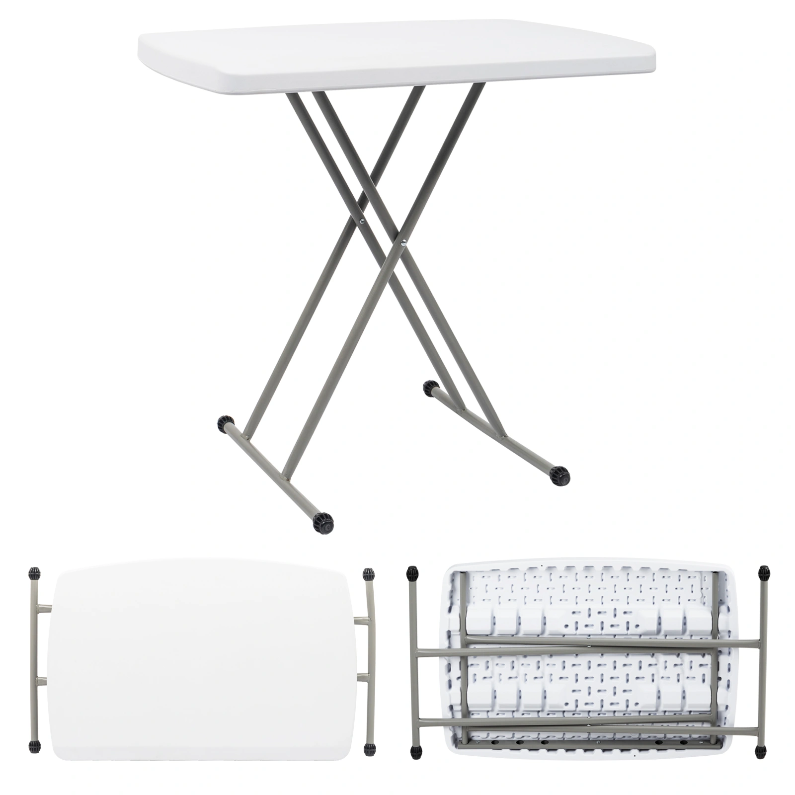 76*50*70.5cm Liftable Garden Plastic Table White view 12