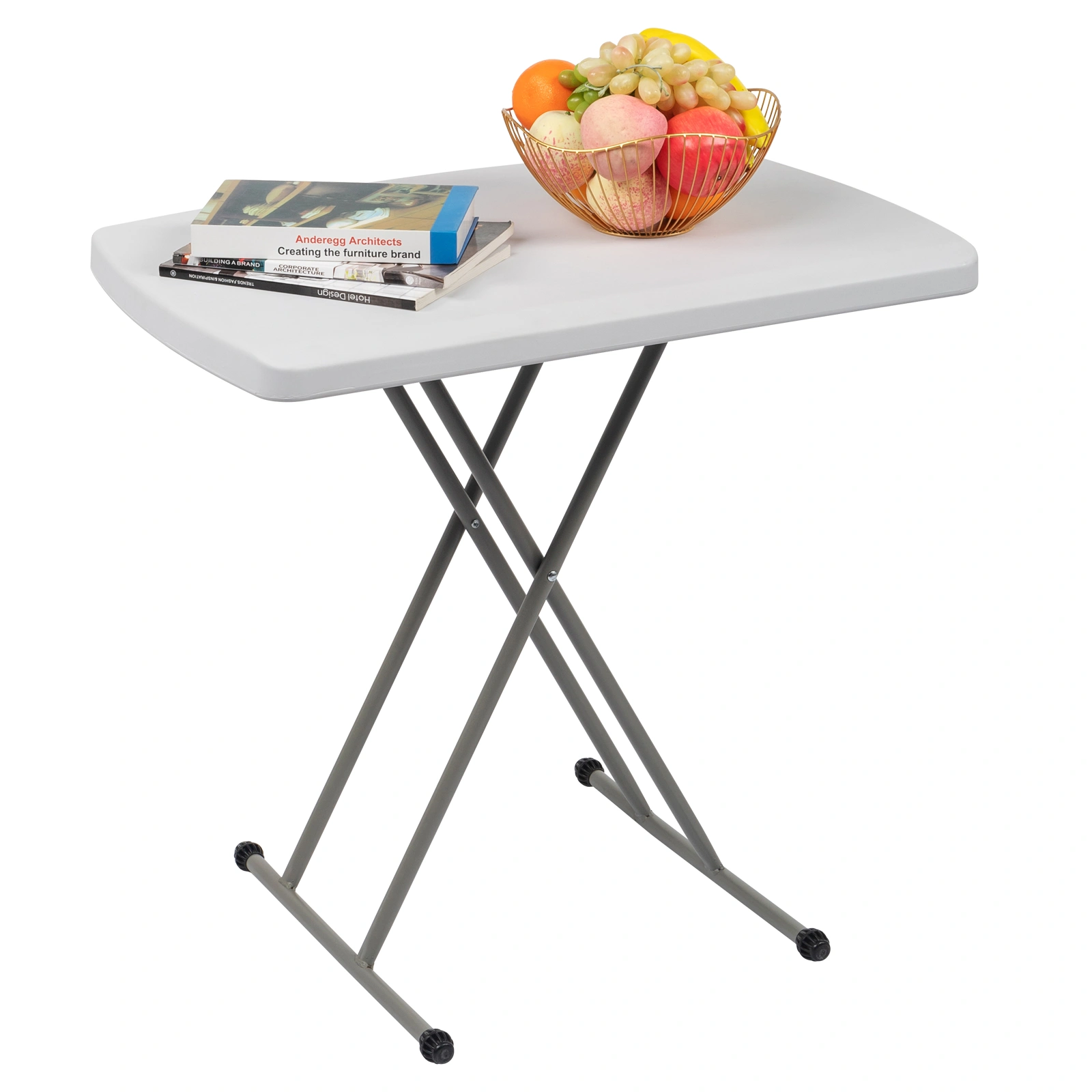 76*50*70.5cm Liftable Garden Plastic Table White view 40
