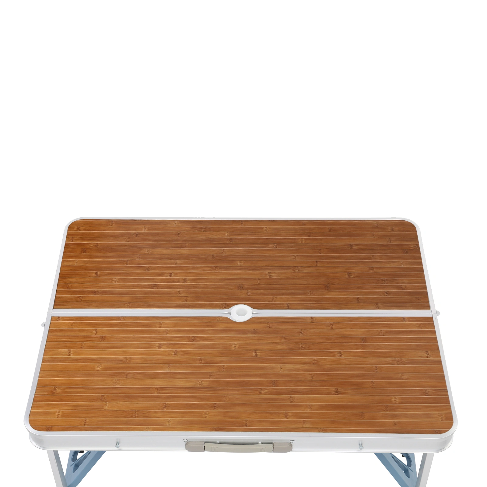 136*85.5*67cm 50kg Aluminum Alloy Table And Chair One Piece Camping One Piece Table And Chair Wood Grain Color view 19