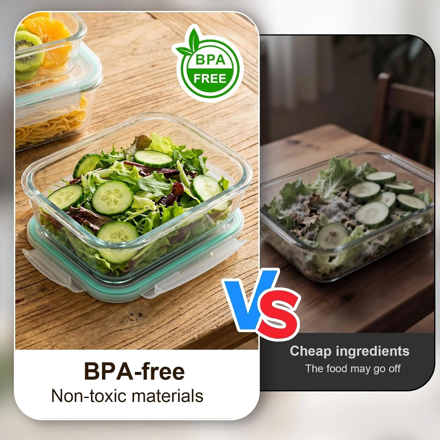 Glass Food Storage Containers with Lids 3 Pack Leakproof 1040ml Meal Prep Bento Boxes for Kitchen Organization and On-the-Go Storage view 5
