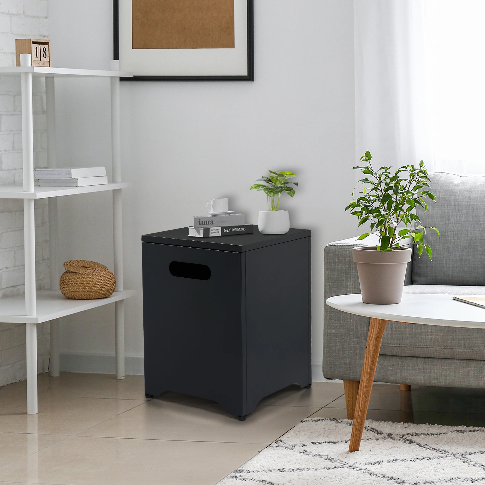 41*41*53.5cm Square Black Gas Storage Garden Iron Side Table view 11
