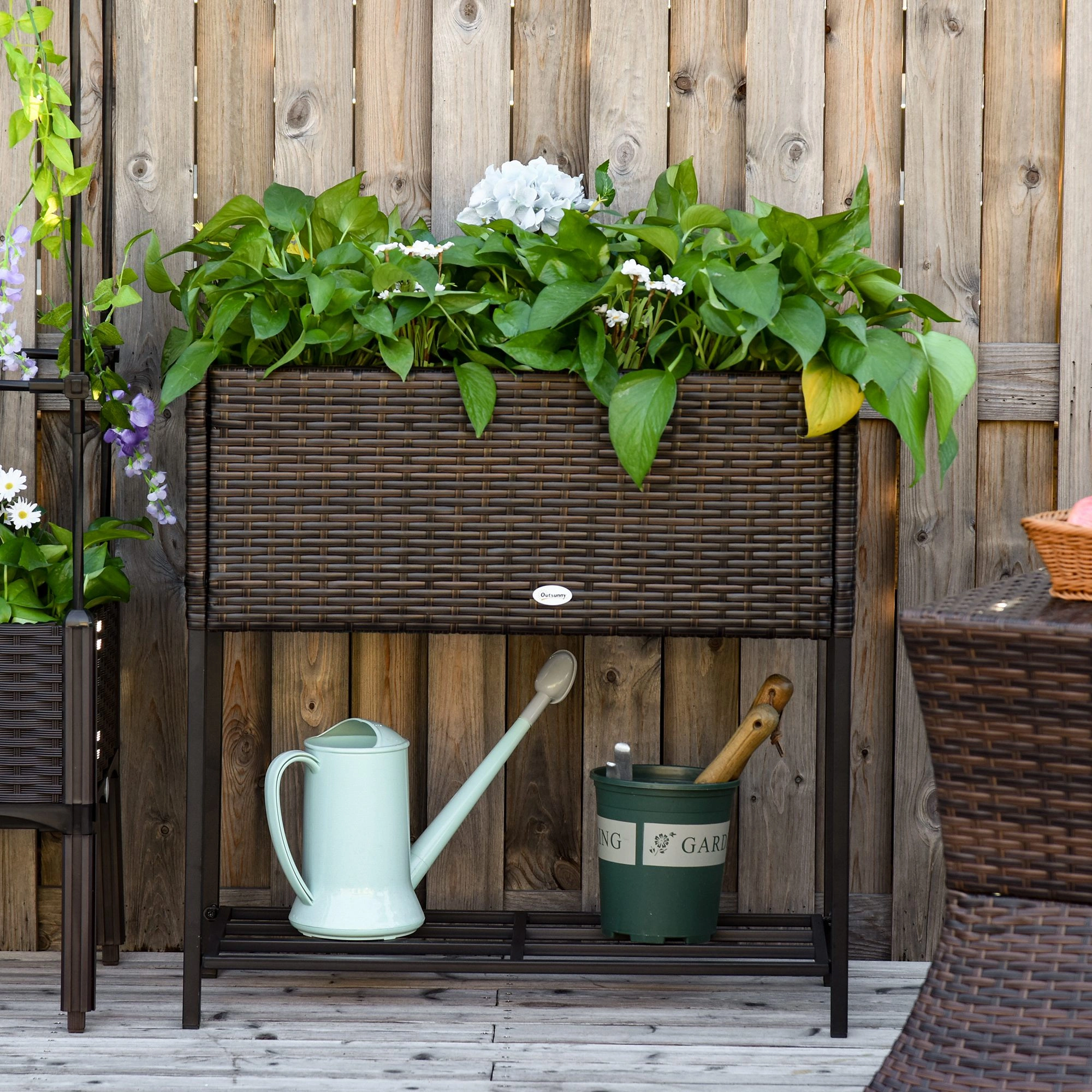 Raised Garden Bed Kit - Easy Assembly Outdoor Planter Box for Flowers Vegetables Herbs