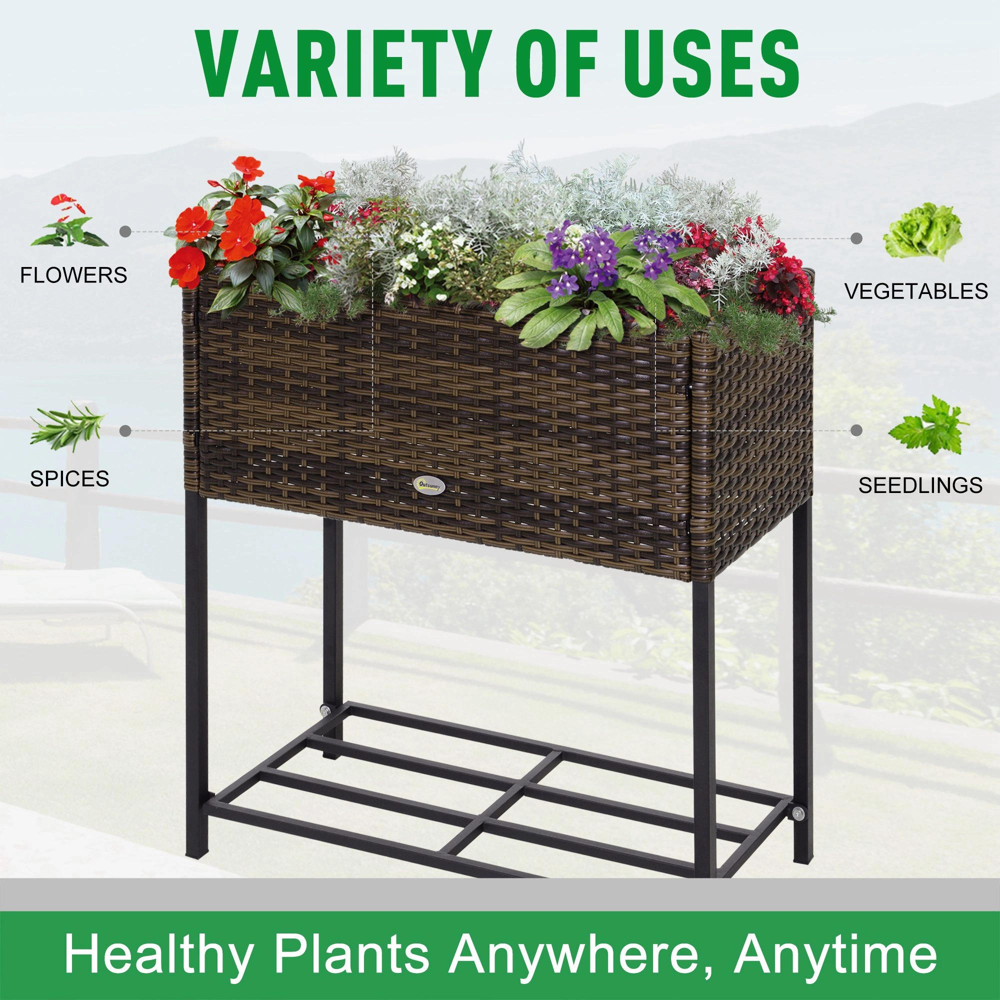 Raised Garden Bed Kit - Easy Assembly Outdoor Planter Box for Flowers Vegetables Herbs view 4