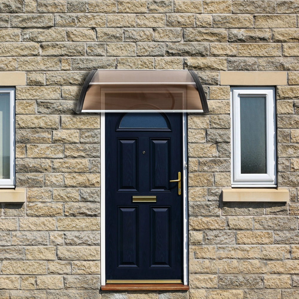 40*38in Household Application Door & Window Rain Cover Eaves Brown Board & Black Holder view 24
