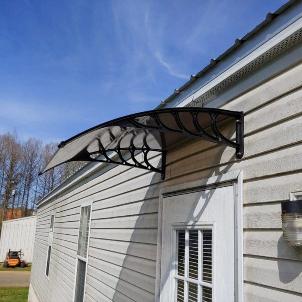 40*38in Household Application Door & Window Rain Cover Eaves Brown Board & Black Holder view 9