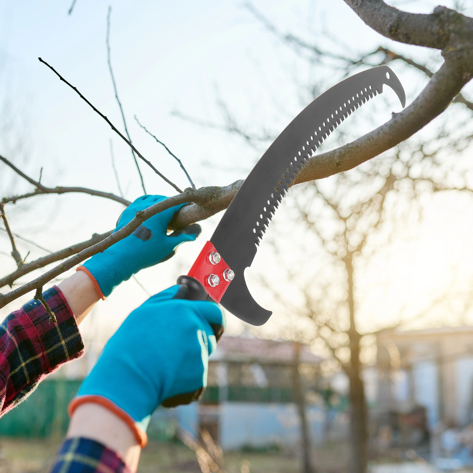 26ft Manual Pole Saw, Lightweight Tree Trimmers Long Handle Pruner Set, Sharp Steel Blade and Scissors Pole Saw for Trimming Palm, Pear Tree, Fir Tree, Other High Trees and Shrubs view 5