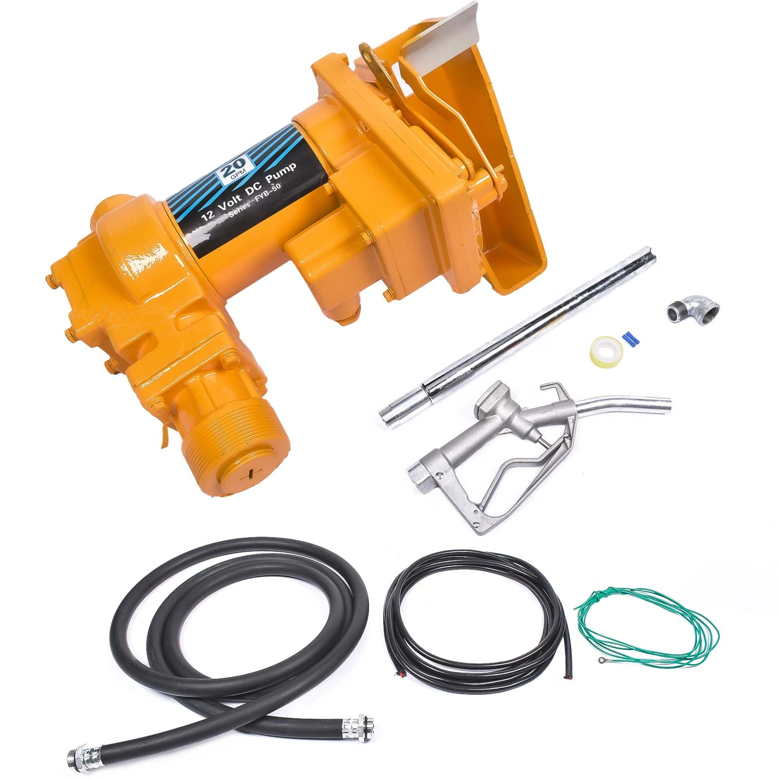 20 GPM 12V Electric Fuel Transfer Pump with Nozzle Kit for Gasoline & Diesel - Portable Fuel Transfer Pump view 3