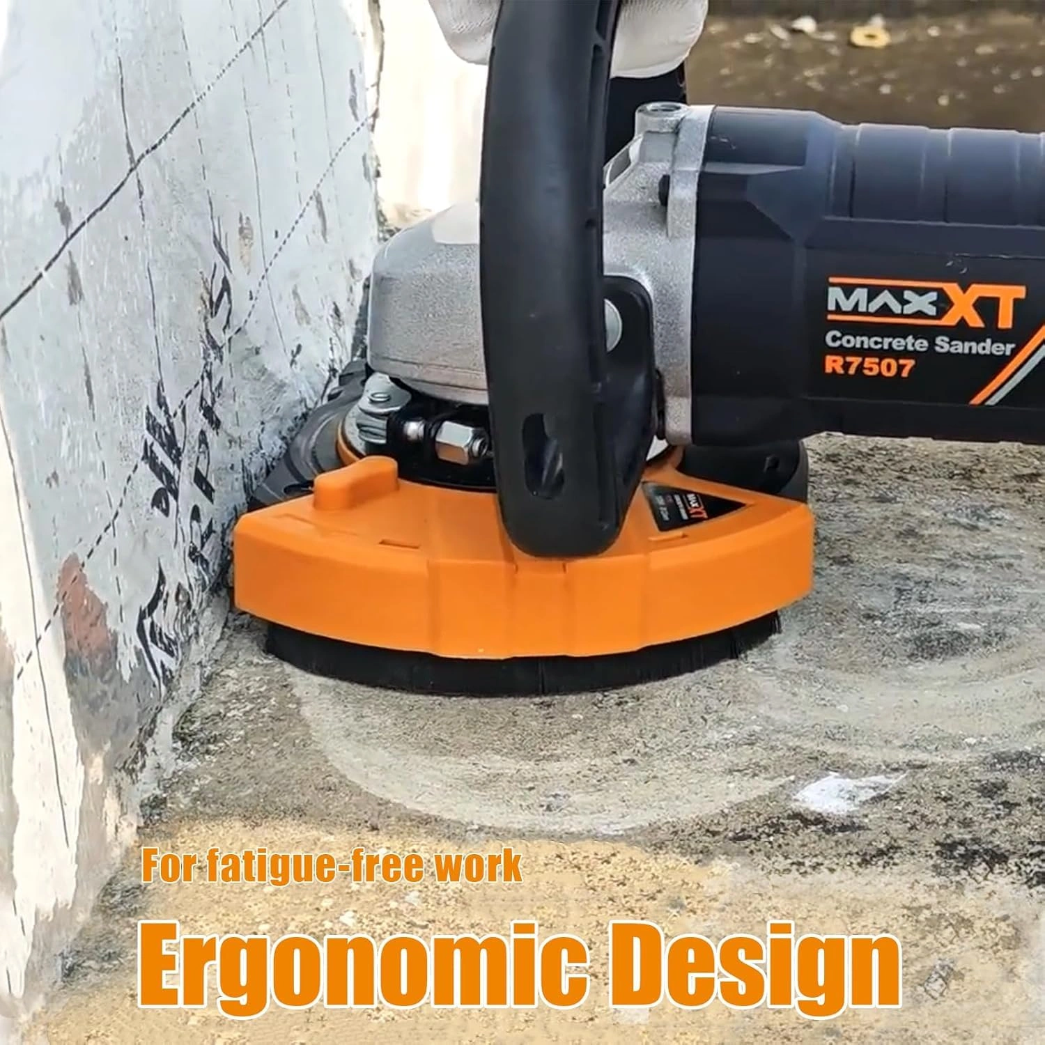 5 Inch Concrete Surface Grinder 1500W 14A with 7 Speed, Diamond Disc, Angle Grinder Kit, Removable Guard for Floor Surfacing view 2