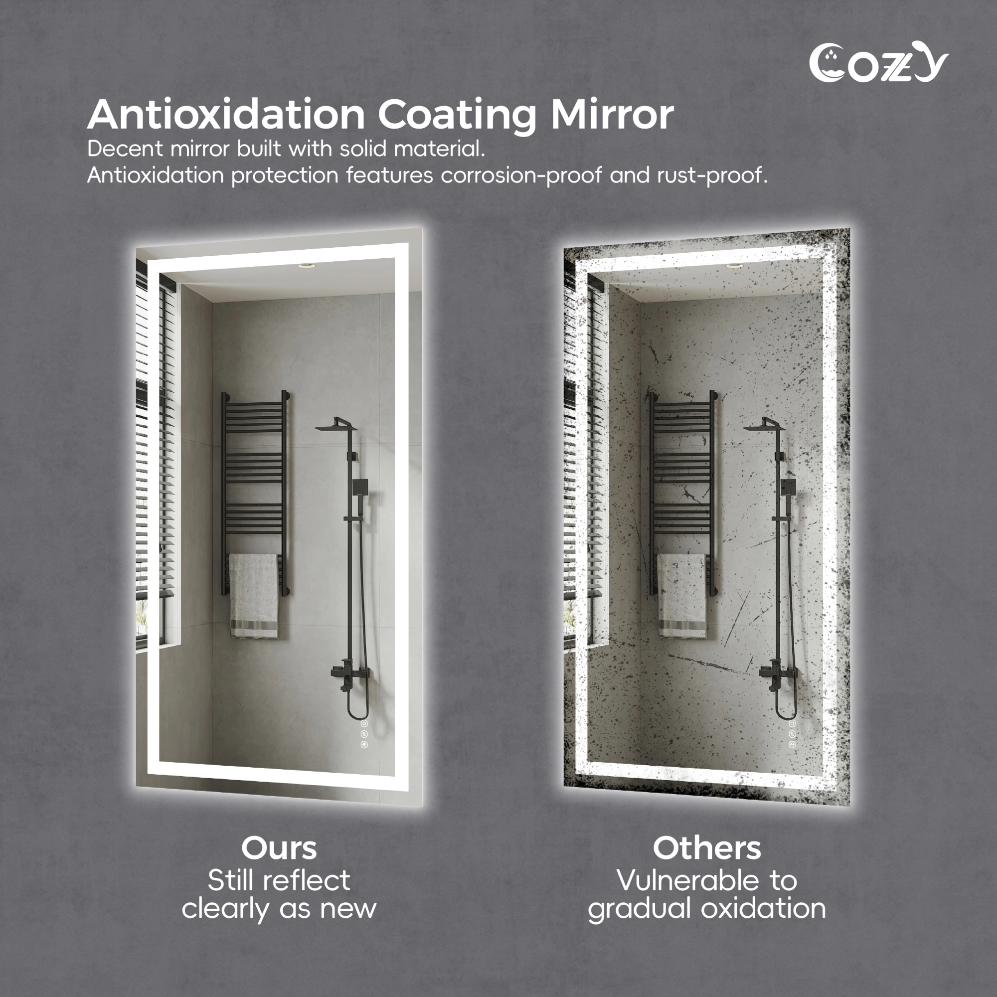 24"x32" LED Bathroom Mirror, Front-Lit and Back-Lit, 3 Color Tem Adjustable, Brightness Memory, Anti-fog LED Vanity Mirror[Unable ship on weekends, TK/TEMU only for pickup, only TX10643 warehouse supports GOFO] view 10