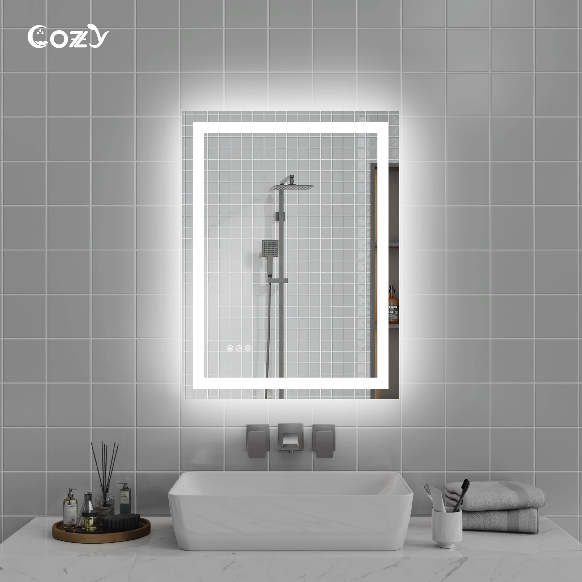 24"x32" LED Bathroom Mirror, Front-Lit and Back-Lit, 3 Color Tem Adjustable, Brightness Memory, Anti-fog LED Vanity Mirror[Unable ship on weekends, TK/TEMU only for pickup, only TX10643 warehouse supports GOFO] view 4