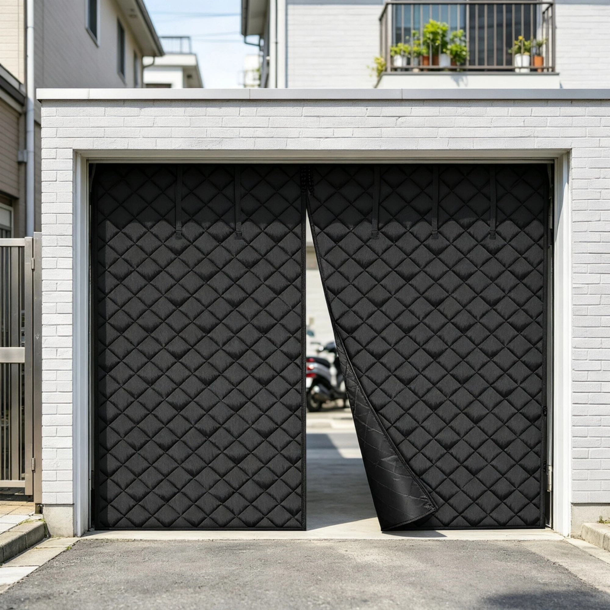 Garage Door Insulation Kit 8x7 FT, Magnetic Thermal Door Curtain, 300D Oxford Fabric, Heavy Duty Weighted Bottom for Cold Weather Energy Saving view 6