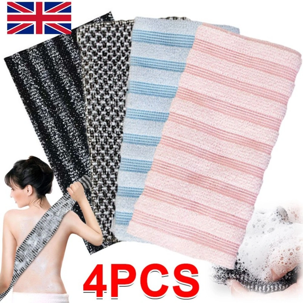 4PCS Blissal Exfoliating Shower Scrubber Towel, Reusable Body Washing Bath Towel